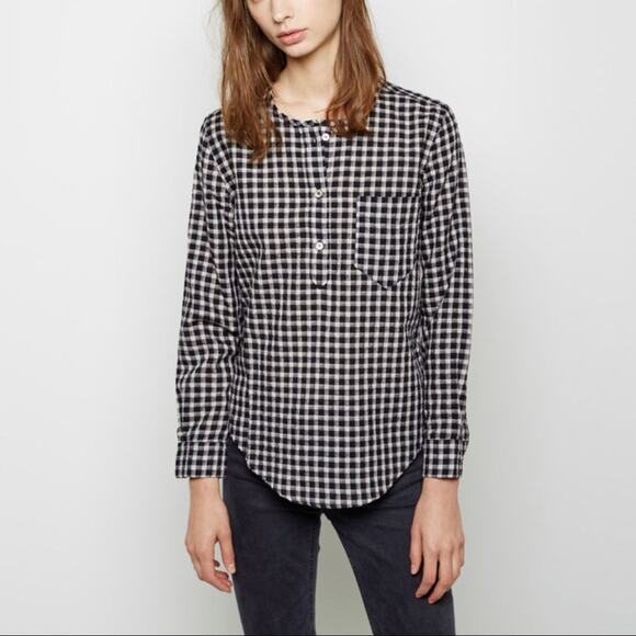 NWT Isabel Marant Etoile Check Henley Top - Picture 1 of 8